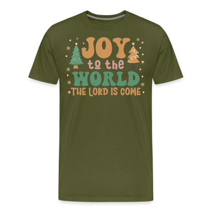 Joy to the World Christmas Family Men's Premium T-Shirt - olive green