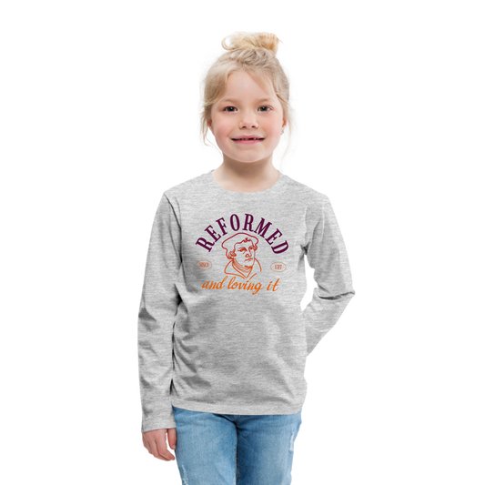 Reformed & Loving It (Color) Reformation Day Kid's Long Sleeve Shirt - heather gray