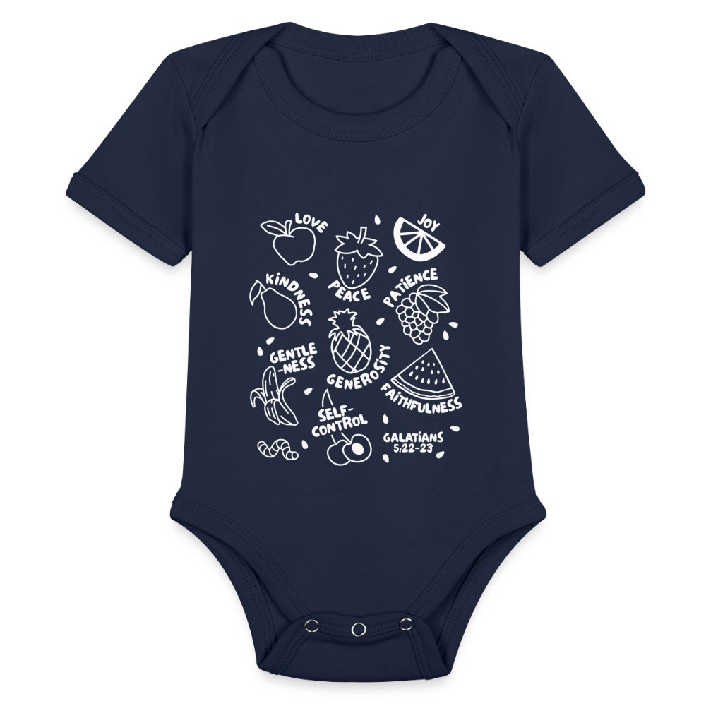 Fruit of the Spirit Baby Onesie Bodysuit - dark navy