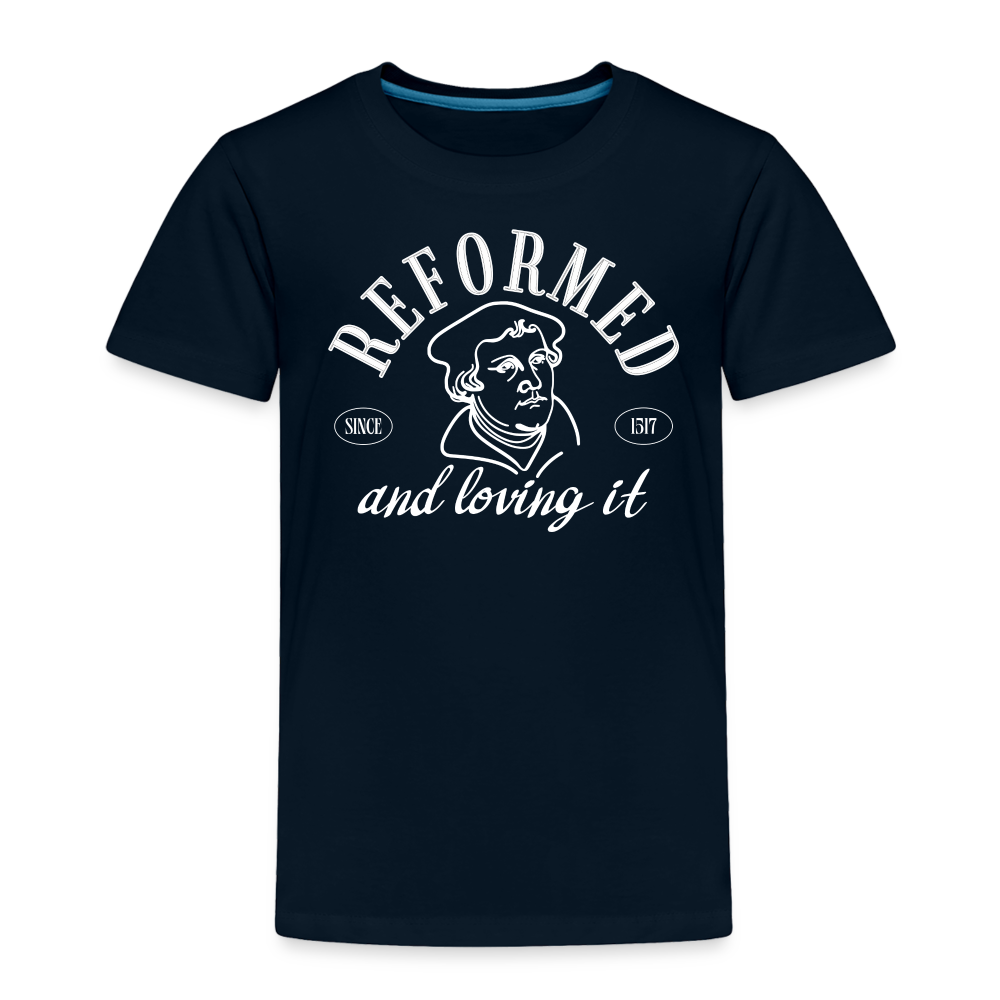 Reformed & Loving It (W) Reformation Day Toddler T-Shirt - deep navy