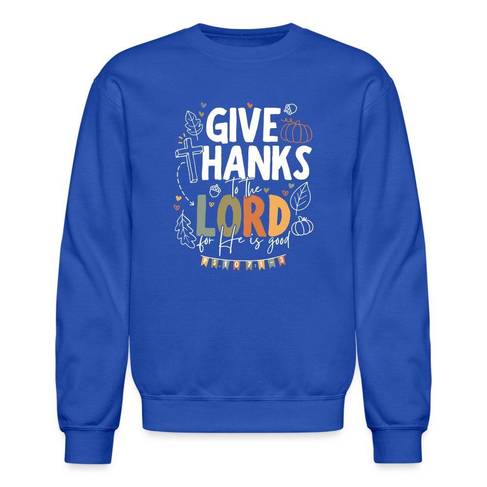 Give Thanks to the Lord (W, Color) Men's Sweater - royal blue