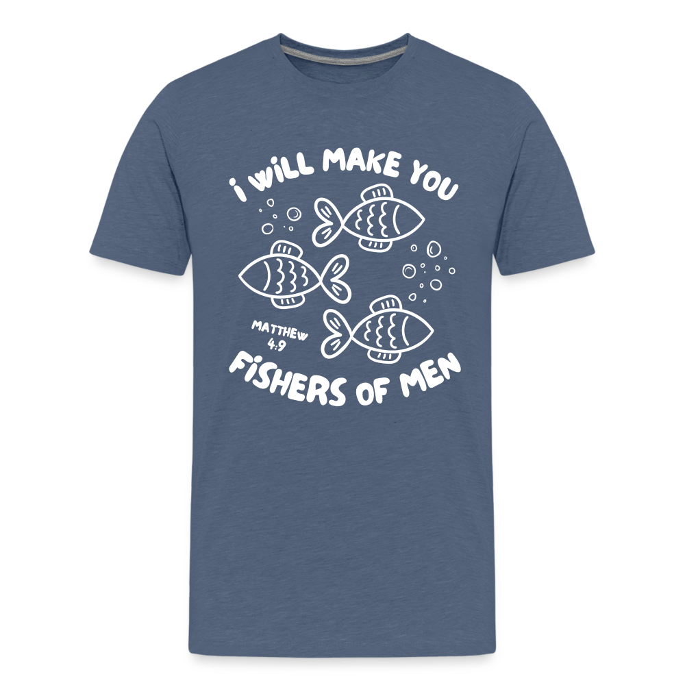 I Will Make You Fishers of Men (W) Kid's T-Shirt - heather blue