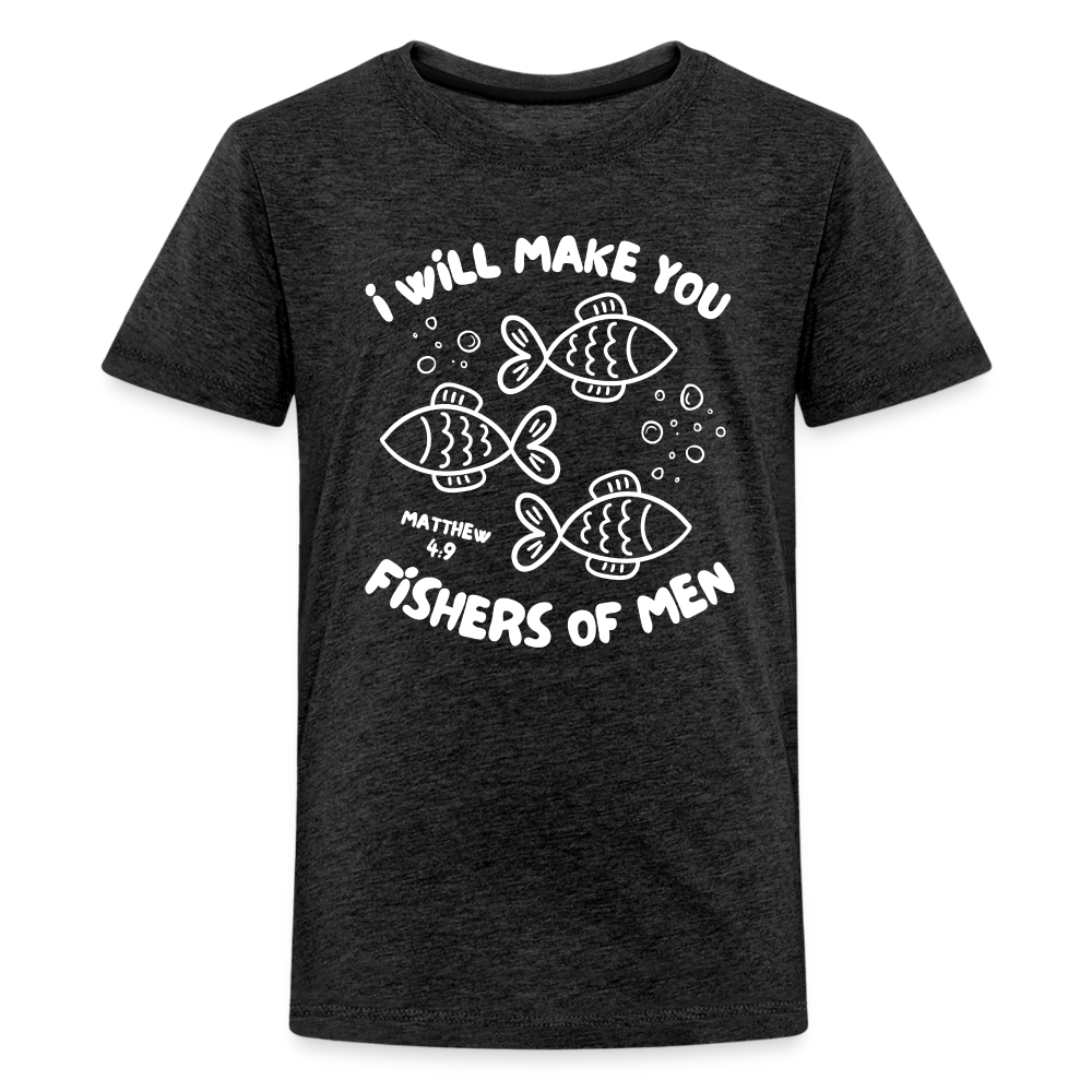 I Will Make You Fishers of Men (W) Kid's T-Shirt - charcoal grey