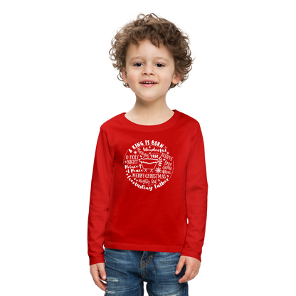 Manger Collage (W) Kid's Long Sleeve Shirt - red