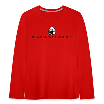 My Favorite Ghost is the Holy Ghost (Bible) Kids Long Sleeve Shirt - red