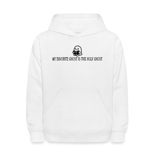 My Favorite Ghost is the Holy Ghost (Bible) Kids Hoodie - white