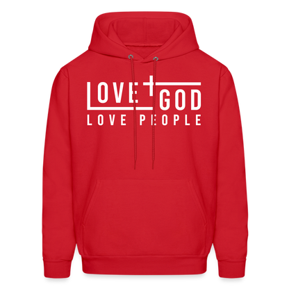 Love God Love People Men's Hoodie - red