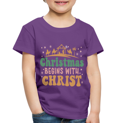 Christmas begins with Christ Family Toddler Premium T-Shirt - purple