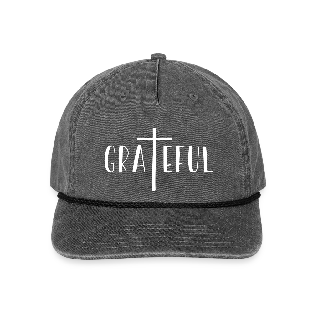 Grateful Hat Cap - washed black