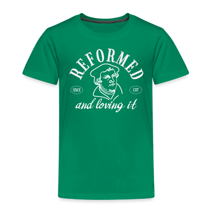 Reformed & Loving It (W) Reformation Day Toddler T-Shirt - kelly green