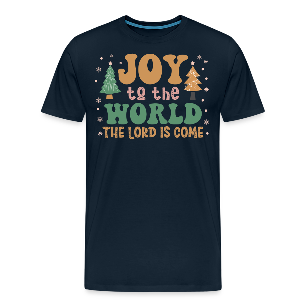 Joy to the World Christmas Family Men's Premium T-Shirt - deep navy