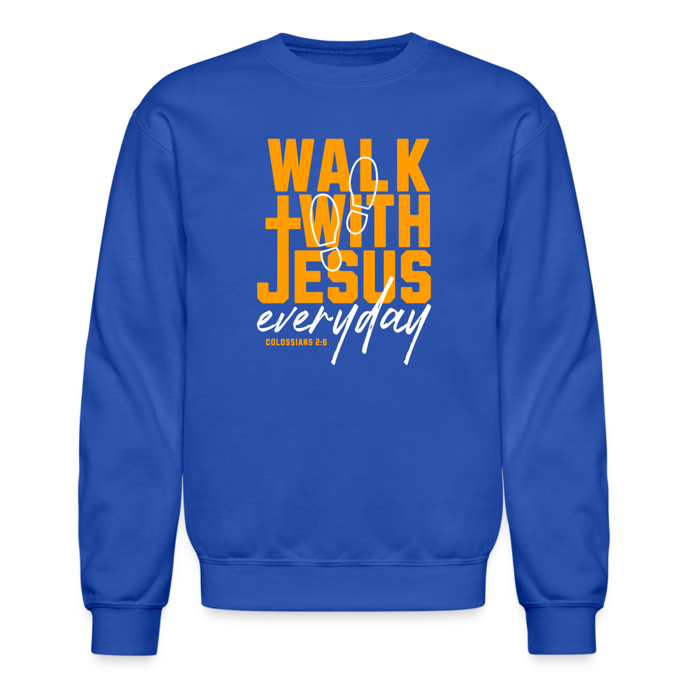 Walk with Jesus Everyday Men's Sweater - royal blue