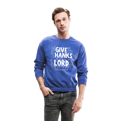 Give Thanks to the Lord (W) Men's Sweater - royal blue