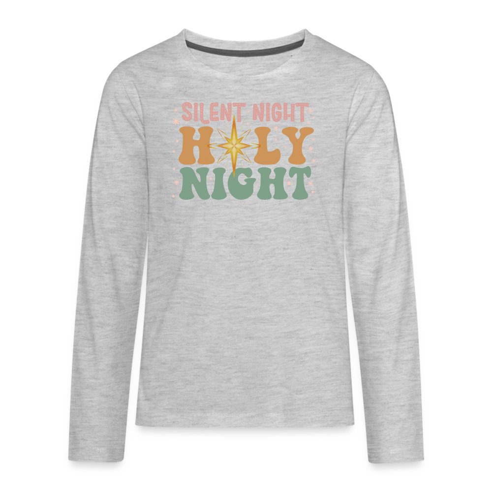 Silent Night Christmas Family Kids' Premium Long Sleeve T-Shirt - heather gray