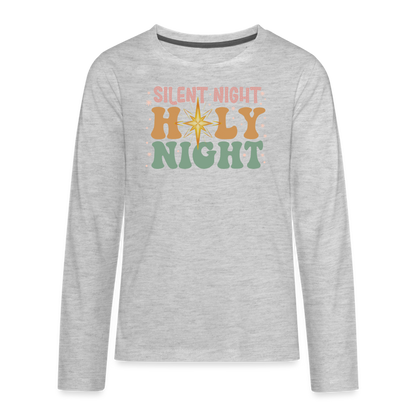 Silent Night Christmas Family Kids' Premium Long Sleeve T-Shirt - heather gray