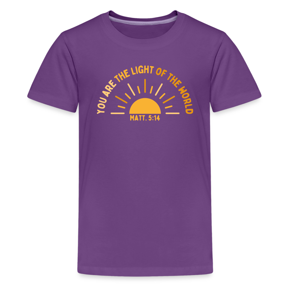 You are the Light of the World (Color) Kids T-Shirt - purple