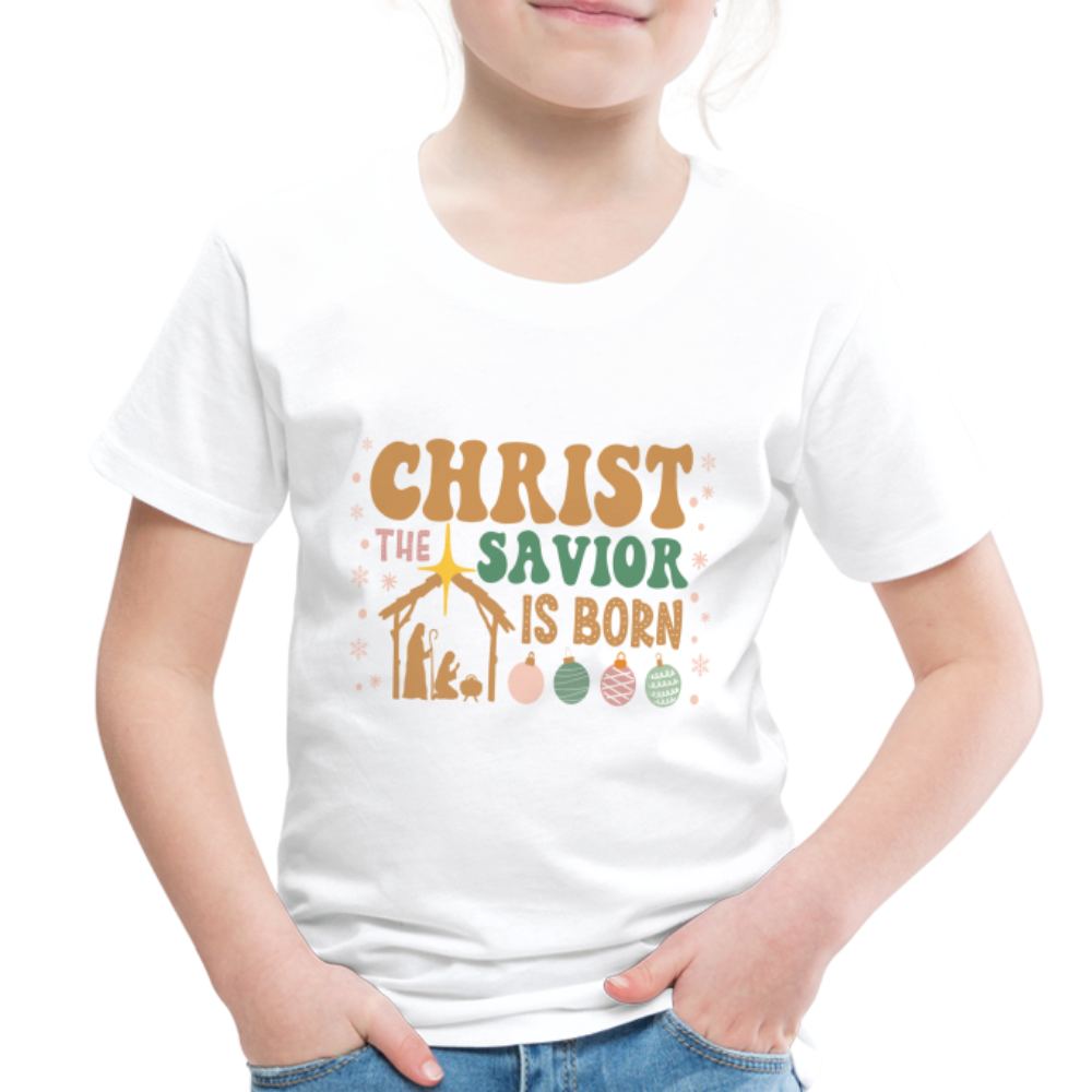 Christ the Savior is Born Christmas Family Toddler Premium T-Shirt - white