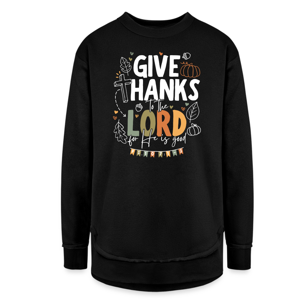 Give Thanks to the Lord (Color W) Women's Tunic Sweater - black