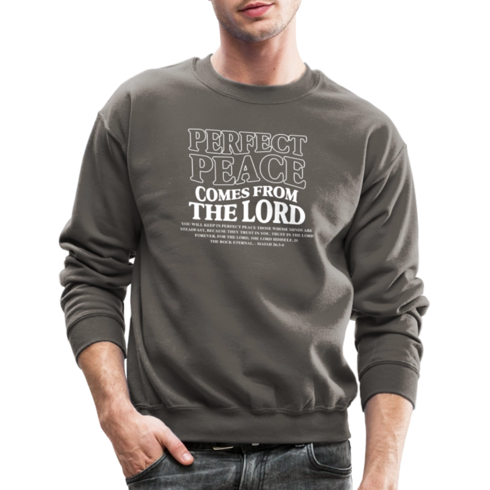 Perfect Peace Comes from the Lord Men's Sweater - asphalt gray