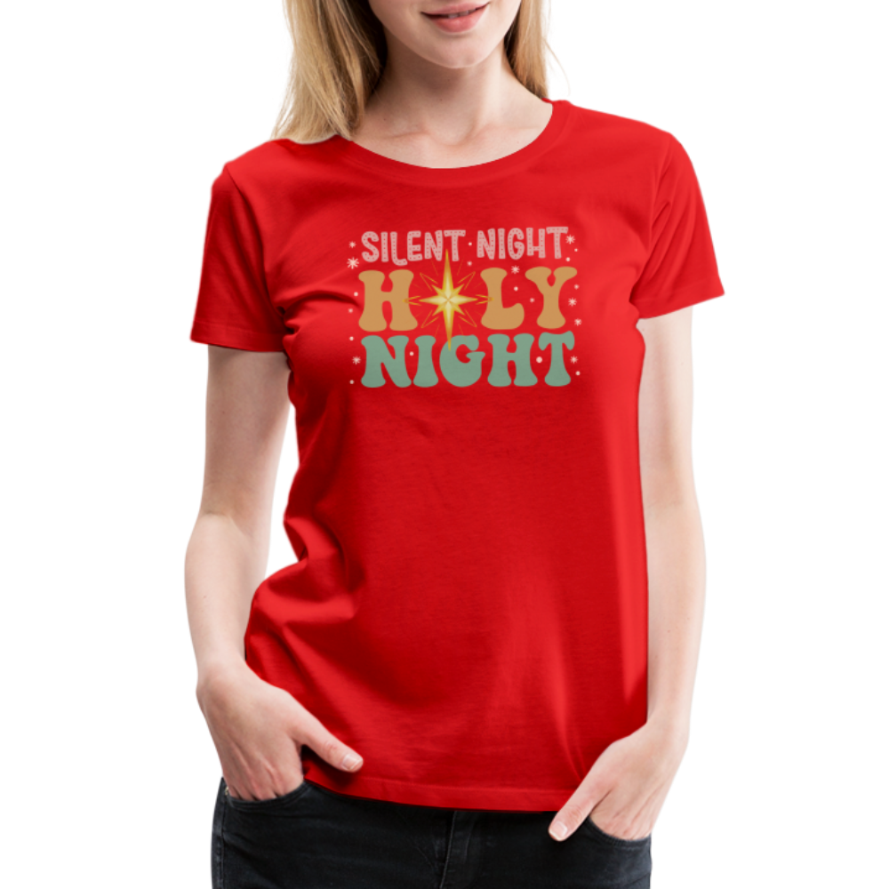 Silent Night Christmas Family Women’s Premium T-Shirt - red