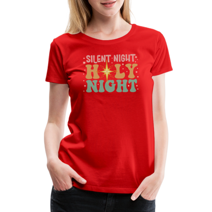 Silent Night Christmas Family Women’s Premium T-Shirt - red