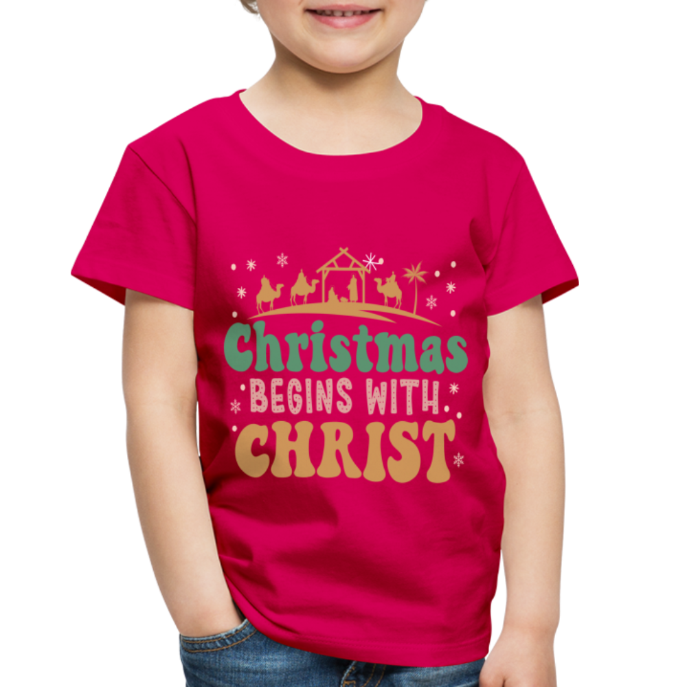 Christmas begins with Christ Family Toddler Premium T-Shirt - dark pink