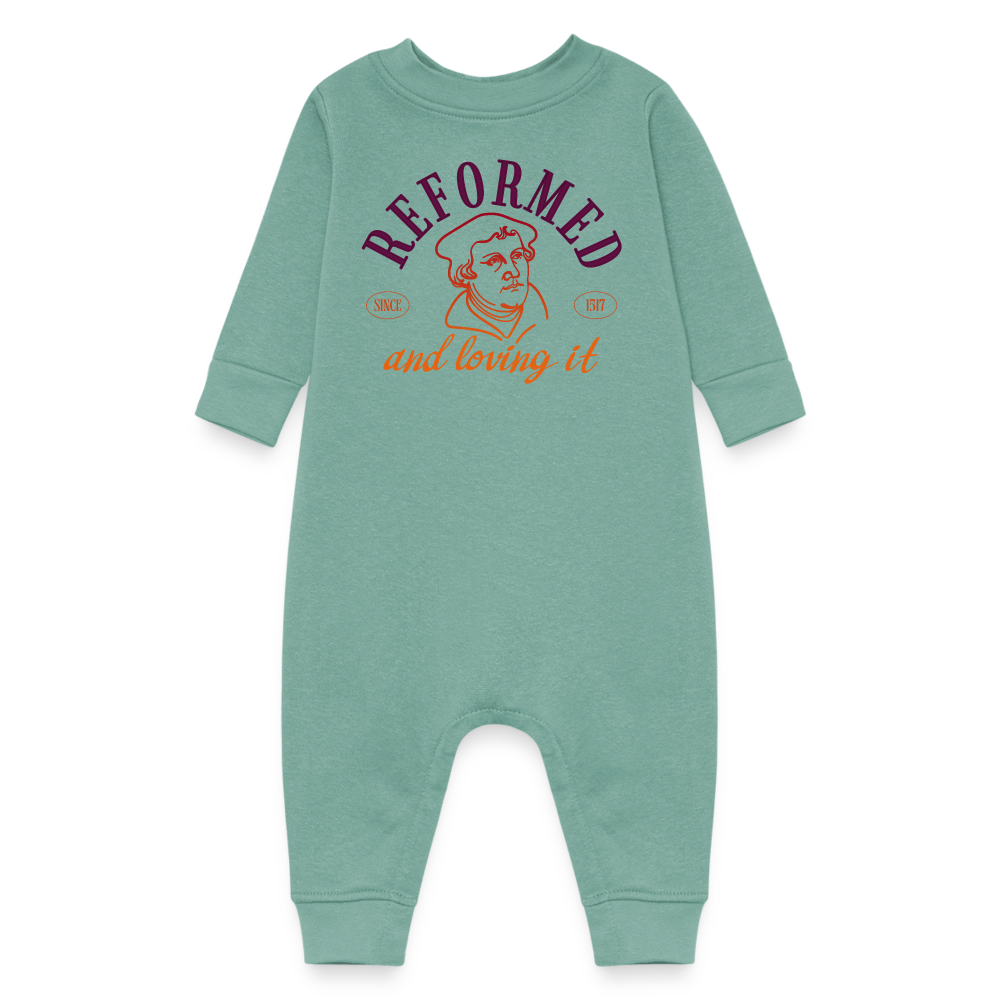 Reformed & Loving It (Color) Reformation Day Fleece Baby Bodysuit - saltwater