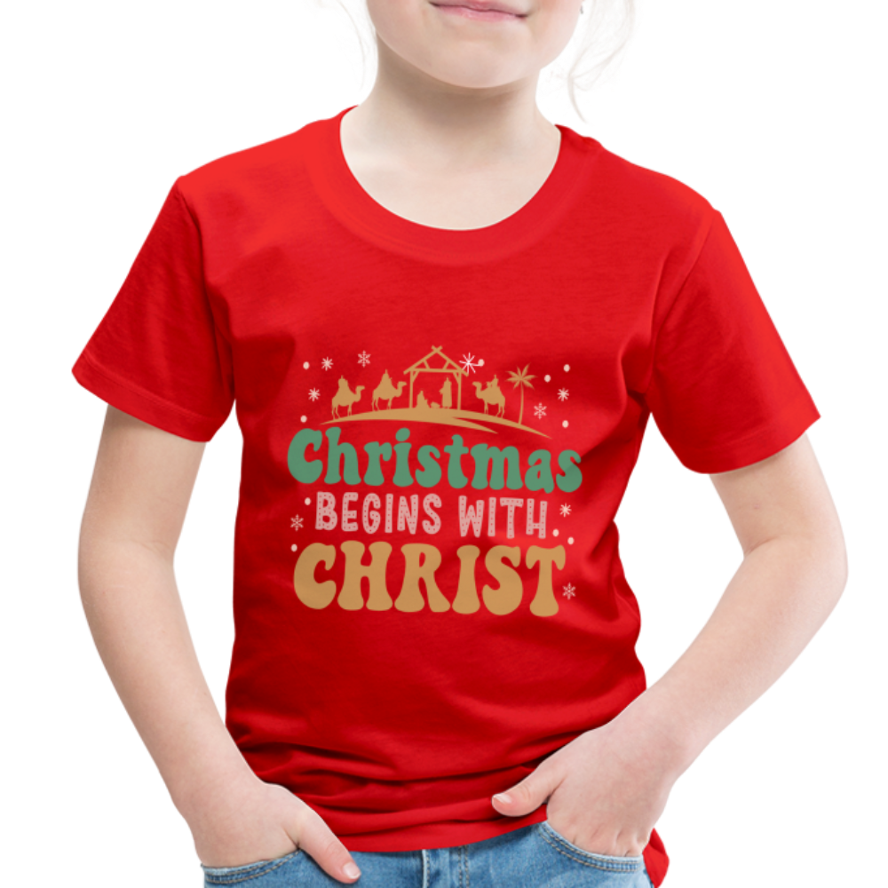 Christmas begins with Christ Family Toddler Premium T-Shirt - red