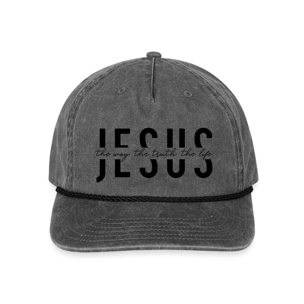 Jesus the Way the Truth the Life Hat Cap - washed black