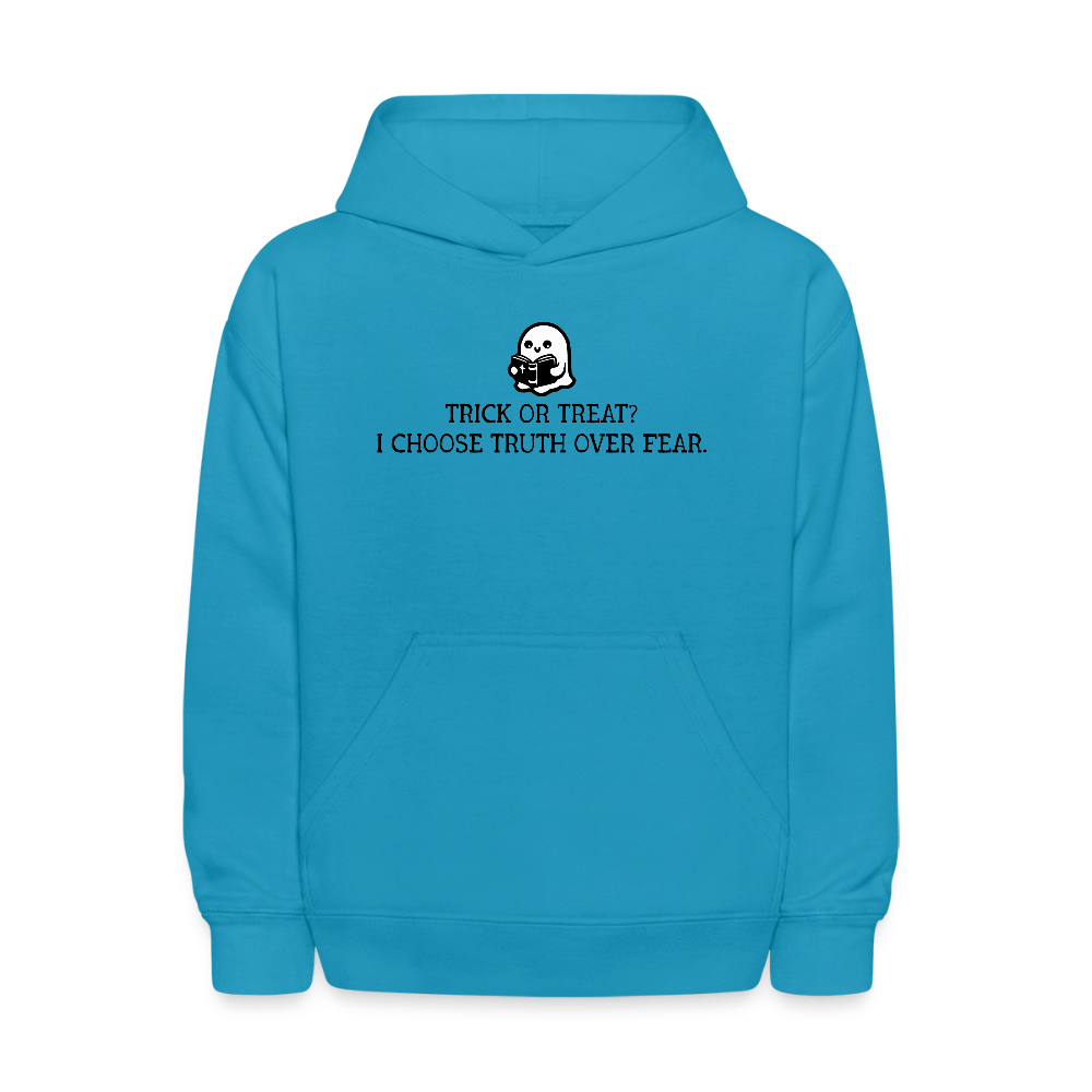 Trick or Treat I Choose Truth (Bible) Kid's Hoodie - turquoise