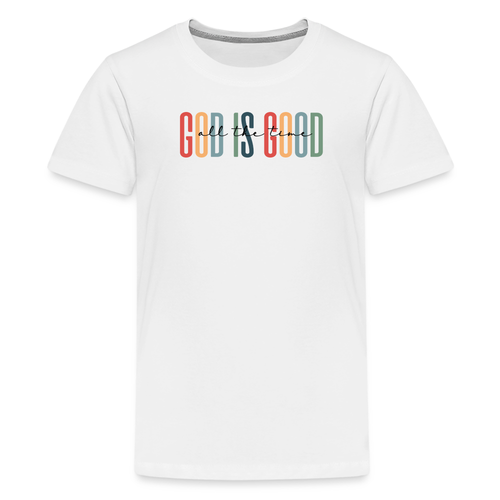 God is Good (Rainbow) Kid's T-Shirt - white