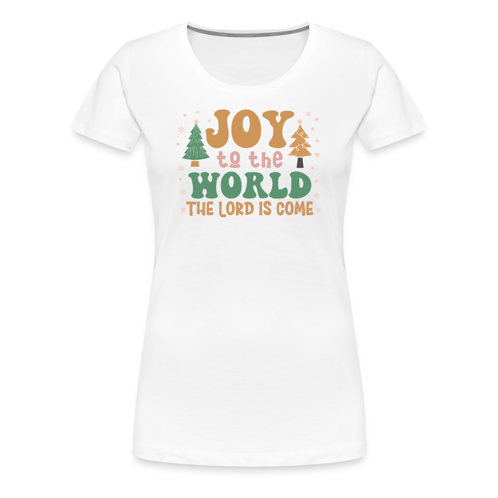 Joy to the World Christmas Family Women’s Premium T-Shirt - white