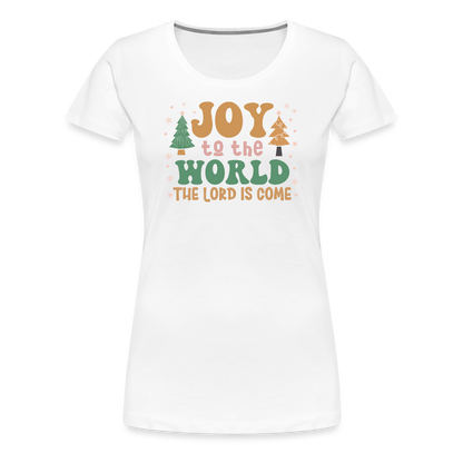 Joy to the World Christmas Family Women’s Premium T-Shirt - white