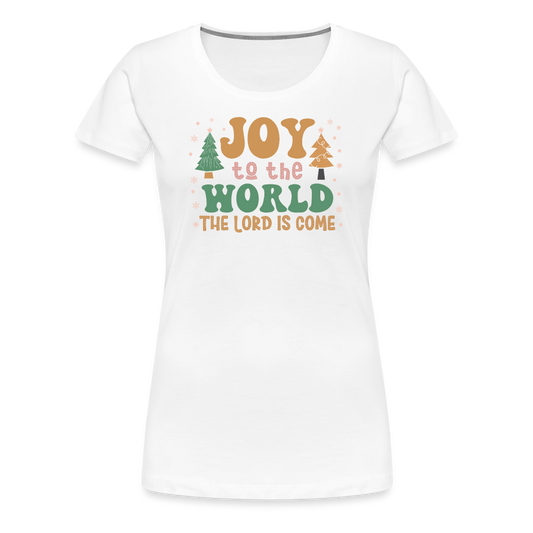 Joy to the World Christmas Family Women’s Premium T-Shirt - white