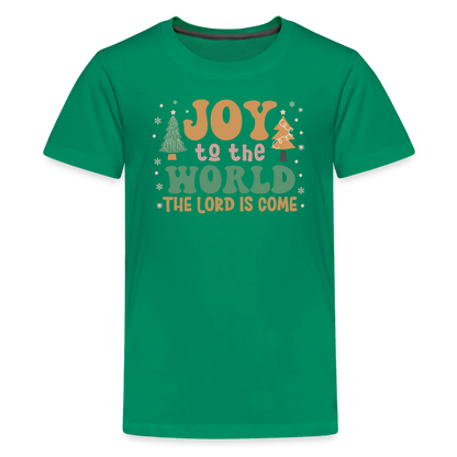 Joy to the World Christmas Family Kids' Premium T-Shirt - kelly green