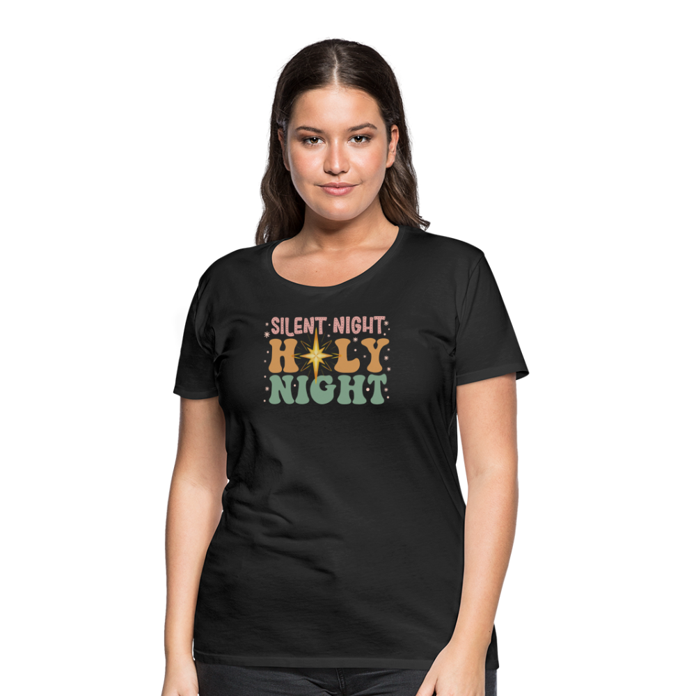 Silent Night Christmas Family Women’s Premium T-Shirt - black