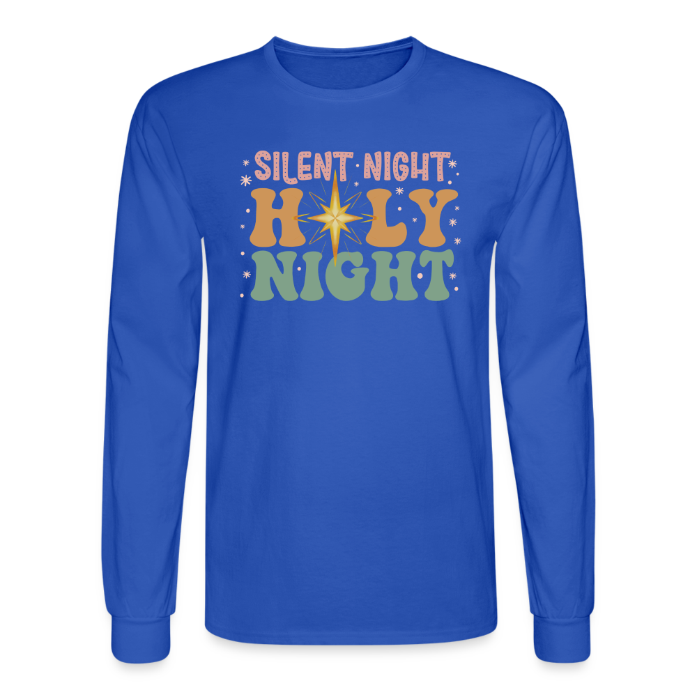 Silent Night Christmas Family Men's Long Sleeve T-Shirt - royal blue