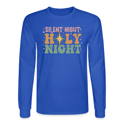 Silent Night Christmas Family Men's Long Sleeve T-Shirt - royal blue