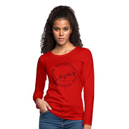 The Reason for the Season Christmas Women's Premium Long Sleeve T-Shirt - red