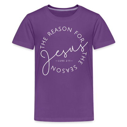 The Reason for the Season (W) Christmas Kids' Premium T-Shirt - purple