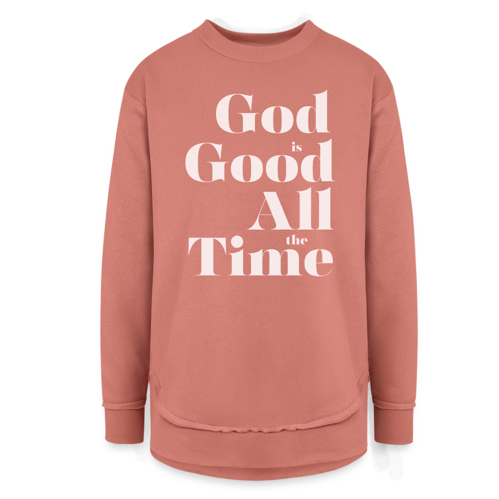 God is Good All the Time Women's Tunic Sweater - mauve