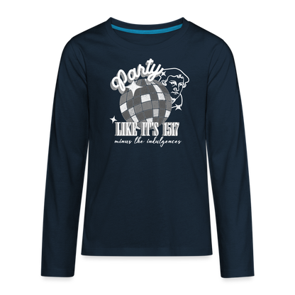 Party Like its 1517 (W) Reformation Day Kid's Long Sleeve Shirt - deep navy