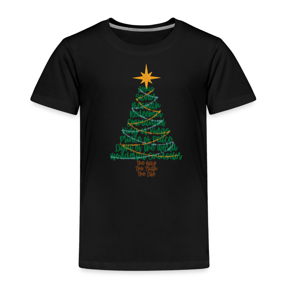 Names of Jesus Christmas Tree Toddler Shirt - black