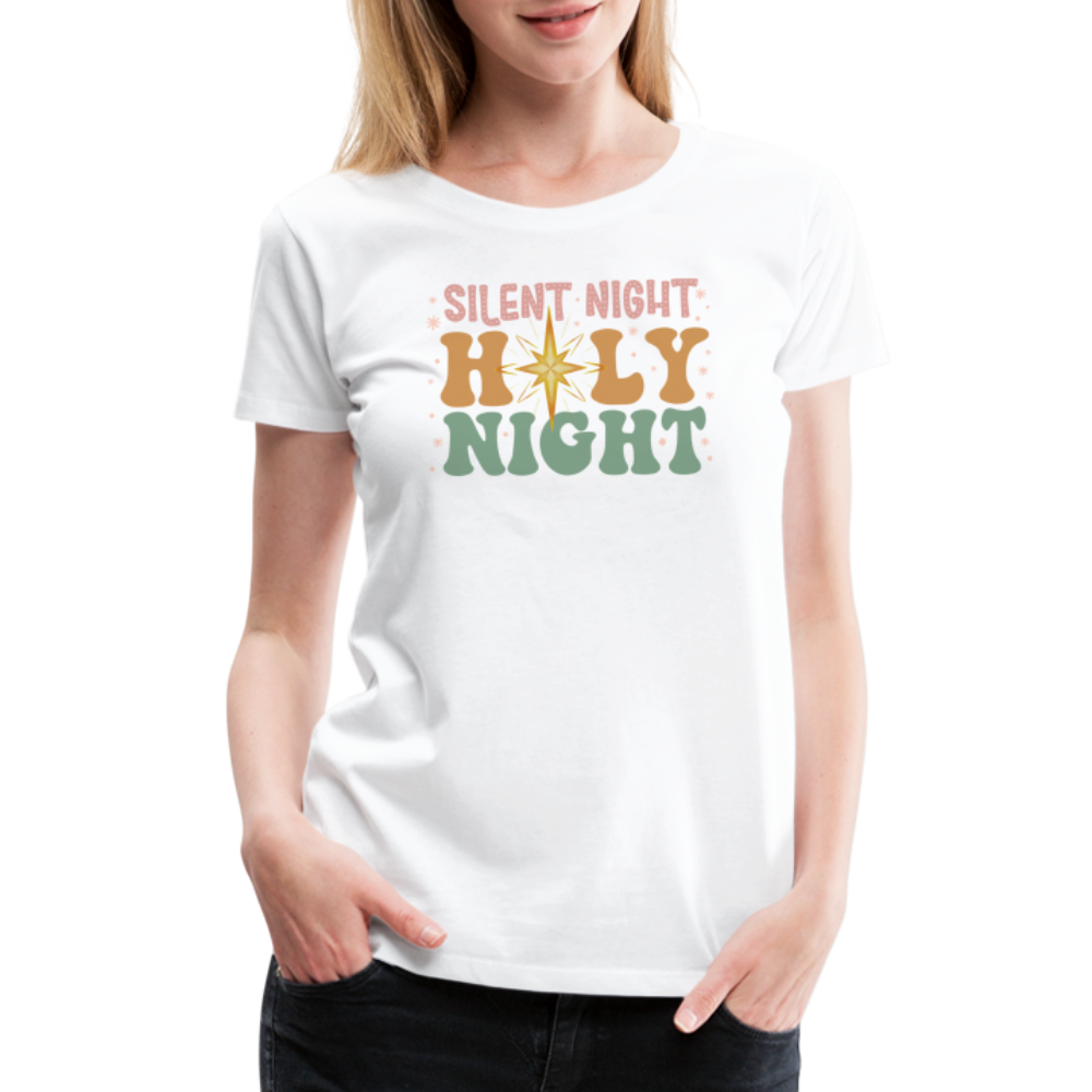 Silent Night Christmas Family Women’s Premium T-Shirt - white