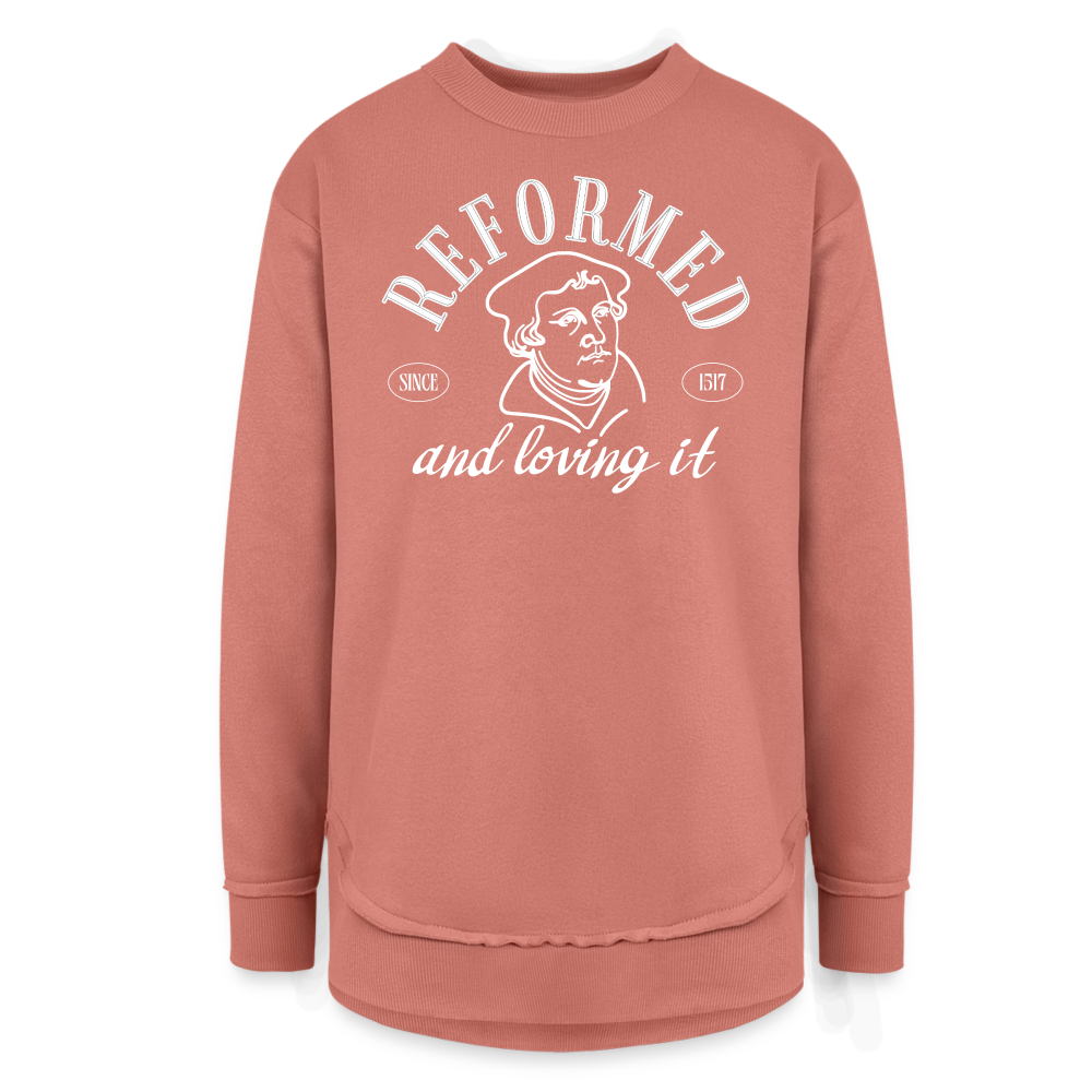 Reformed & Loving It (W) Reformation Day Women's Weekend Tunic Fleece Sweatshirt - mauve