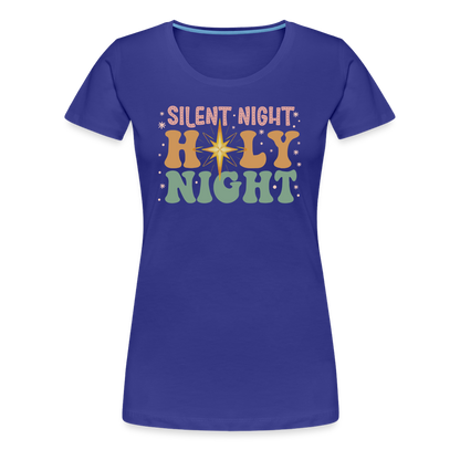 Silent Night Christmas Family Women’s Premium T-Shirt - royal blue