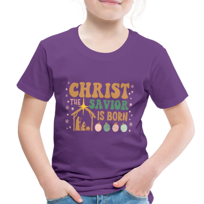 Christ the Savior is Born Christmas Family Toddler Premium T-Shirt - purple