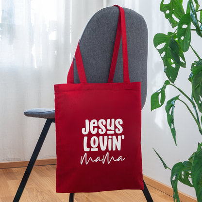 Jesus Lovin Mama Tote Bag - red