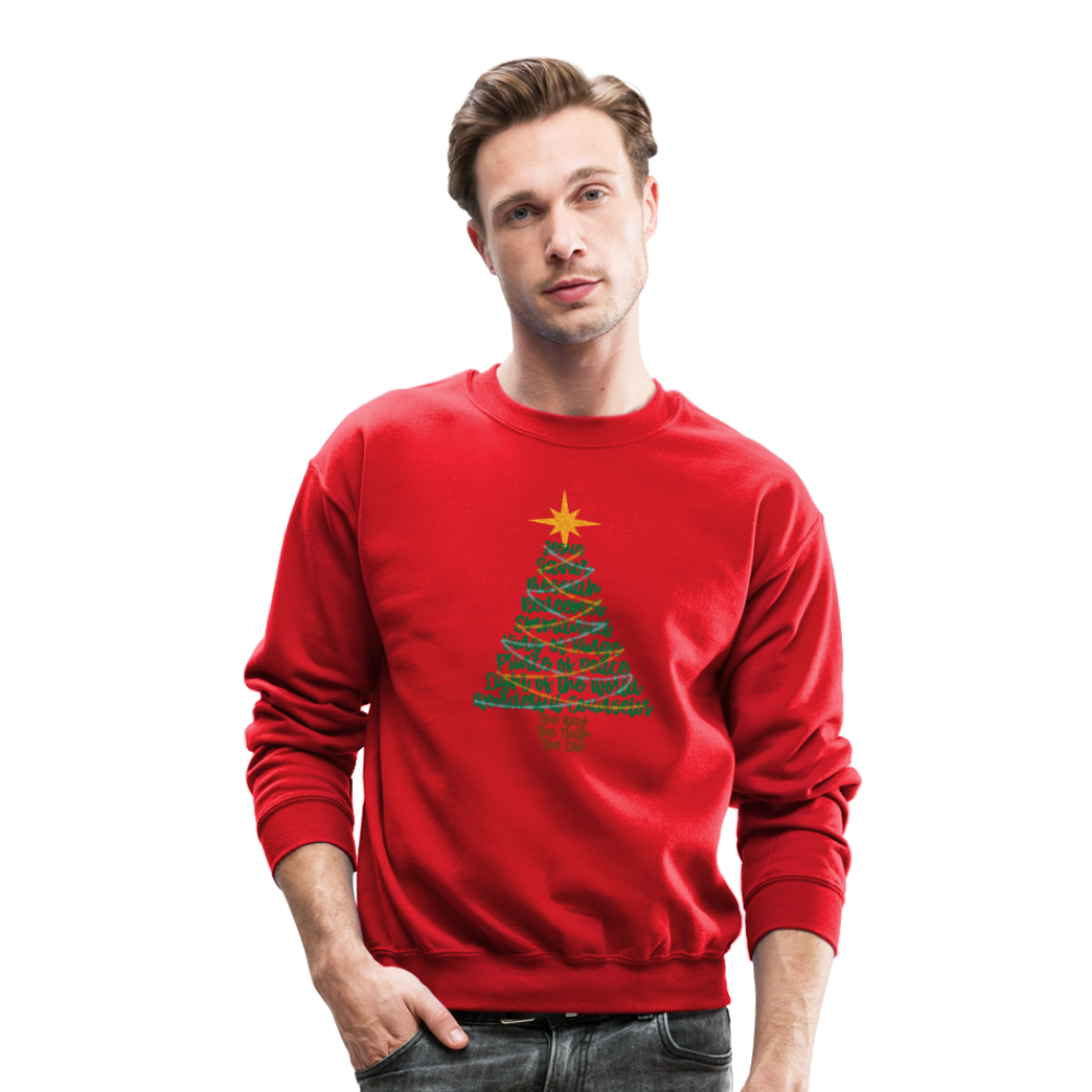 Names of Jesus Christmas Tree Men's Sweater - red