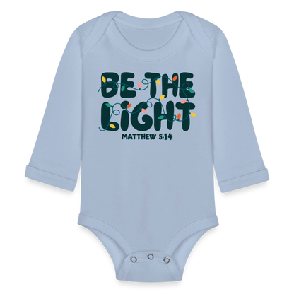 Be the Light Christmas Baby Long Sleeve Onesie - sky